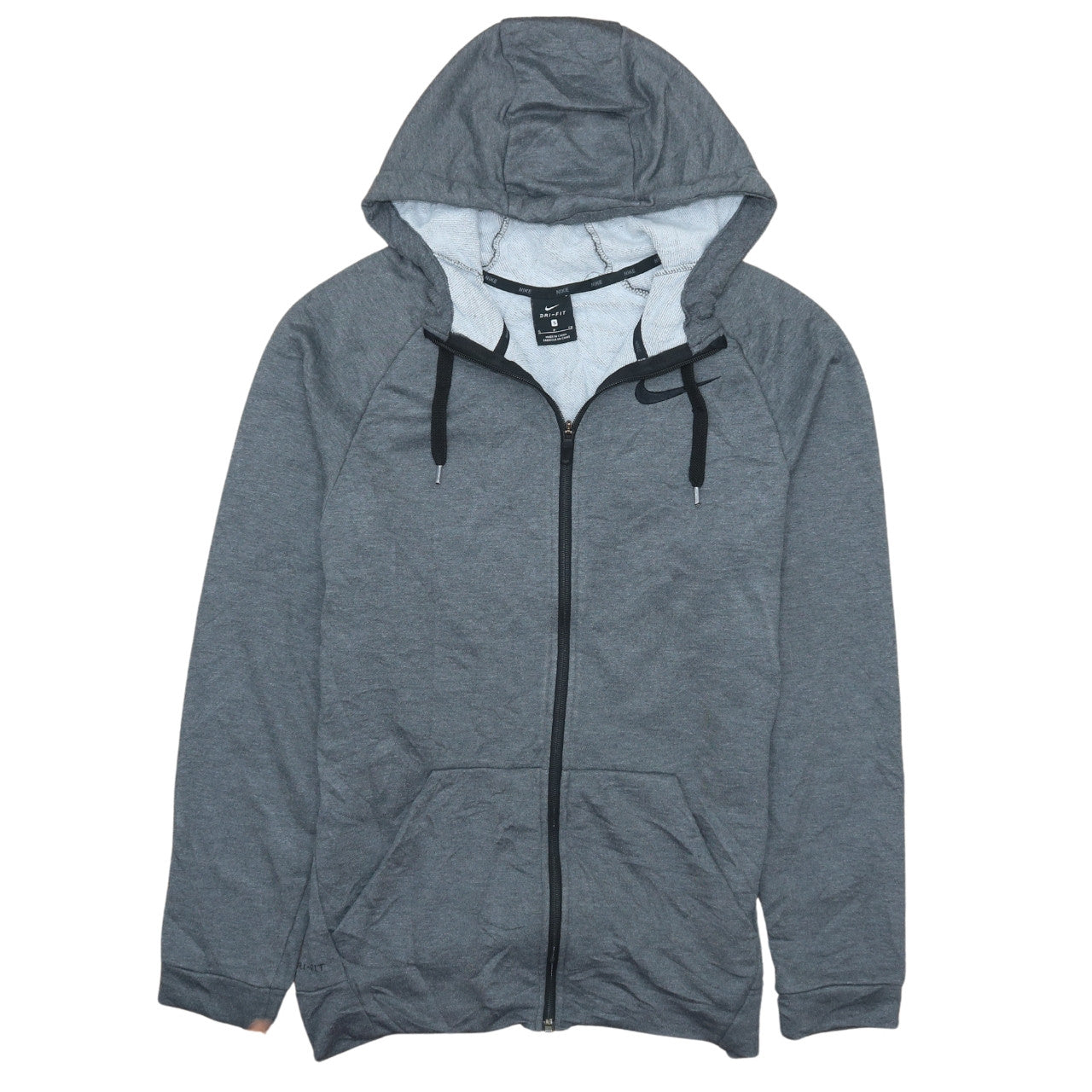 Nike Men's Grey Dri-FIT Full Zip Hoodie Size S