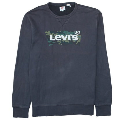 Levi’s Men’s Blue Camouflage Logo Crew Neck Sweatshirt Size L
