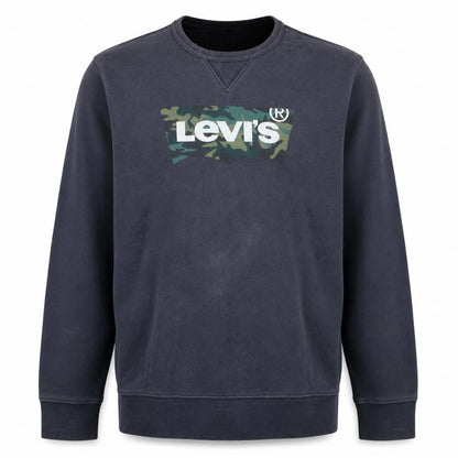 Levi’s Men’s Blue Camouflage Logo Crew Neck Sweatshirt Size L