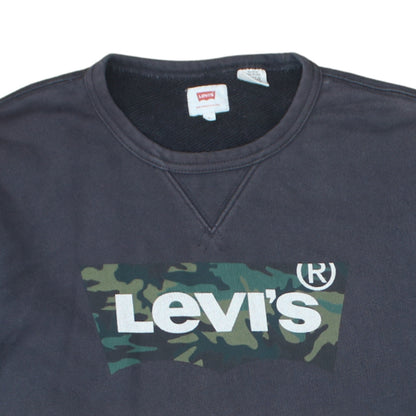 Levi’s Men’s Blue Camouflage Logo Crew Neck Sweatshirt Size L
