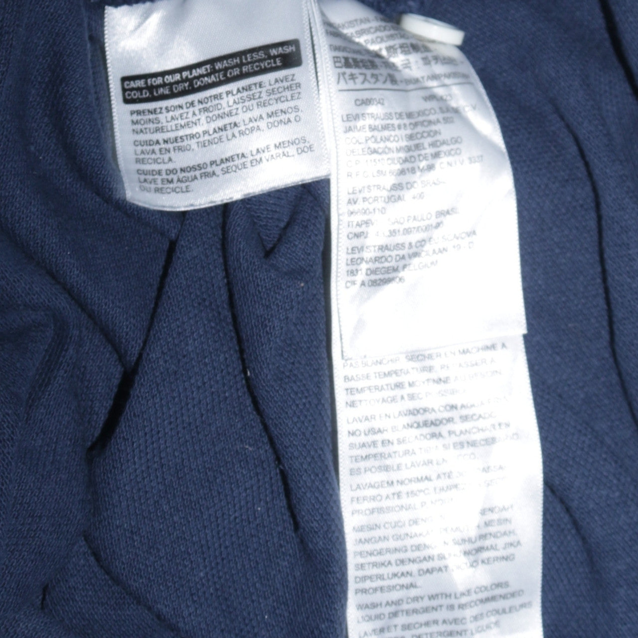 Levi's Men's Blue Colourblock Cotton Polo Shirt Size L