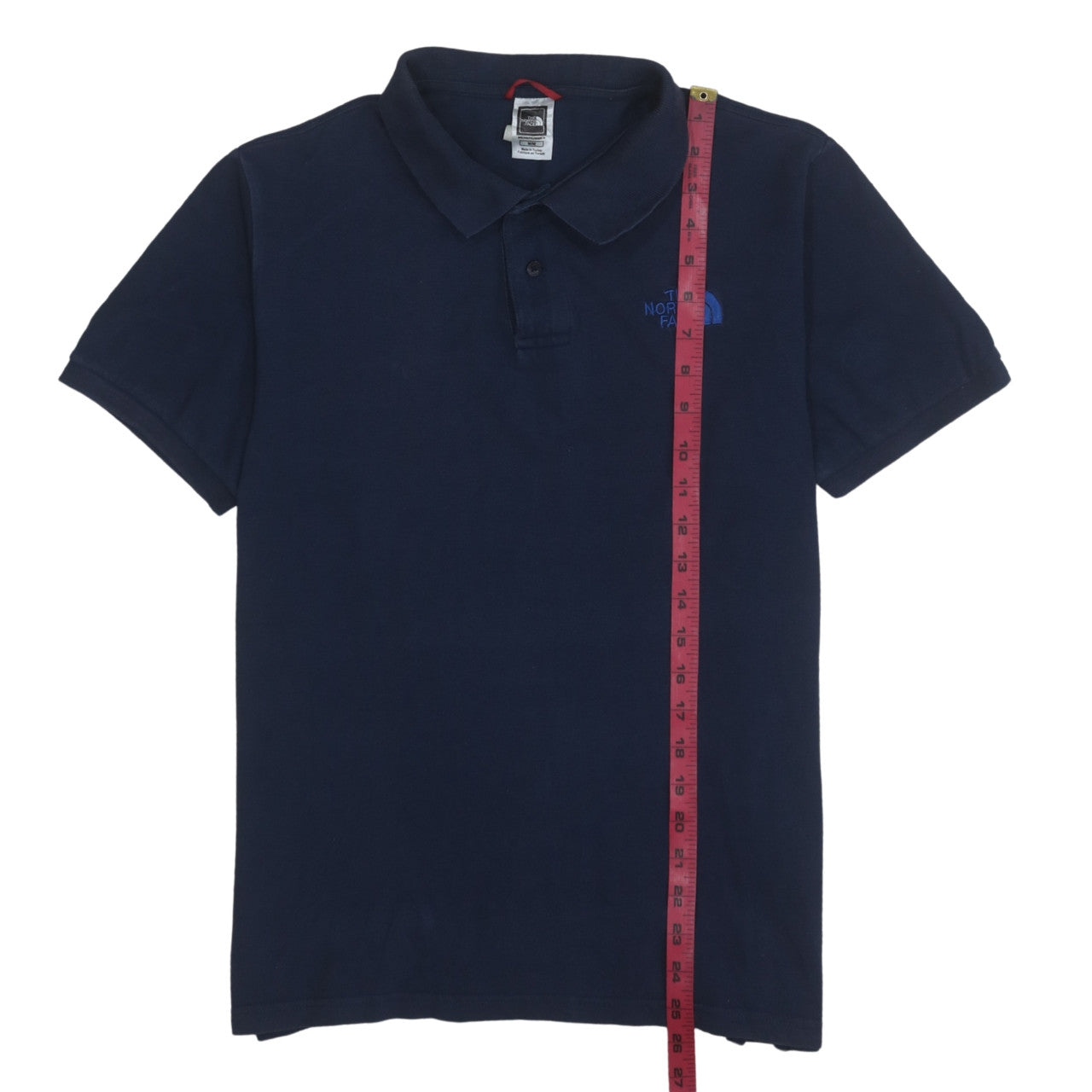 The North Face Men's Blue Cotton Short Sleeve Polo Shirt M