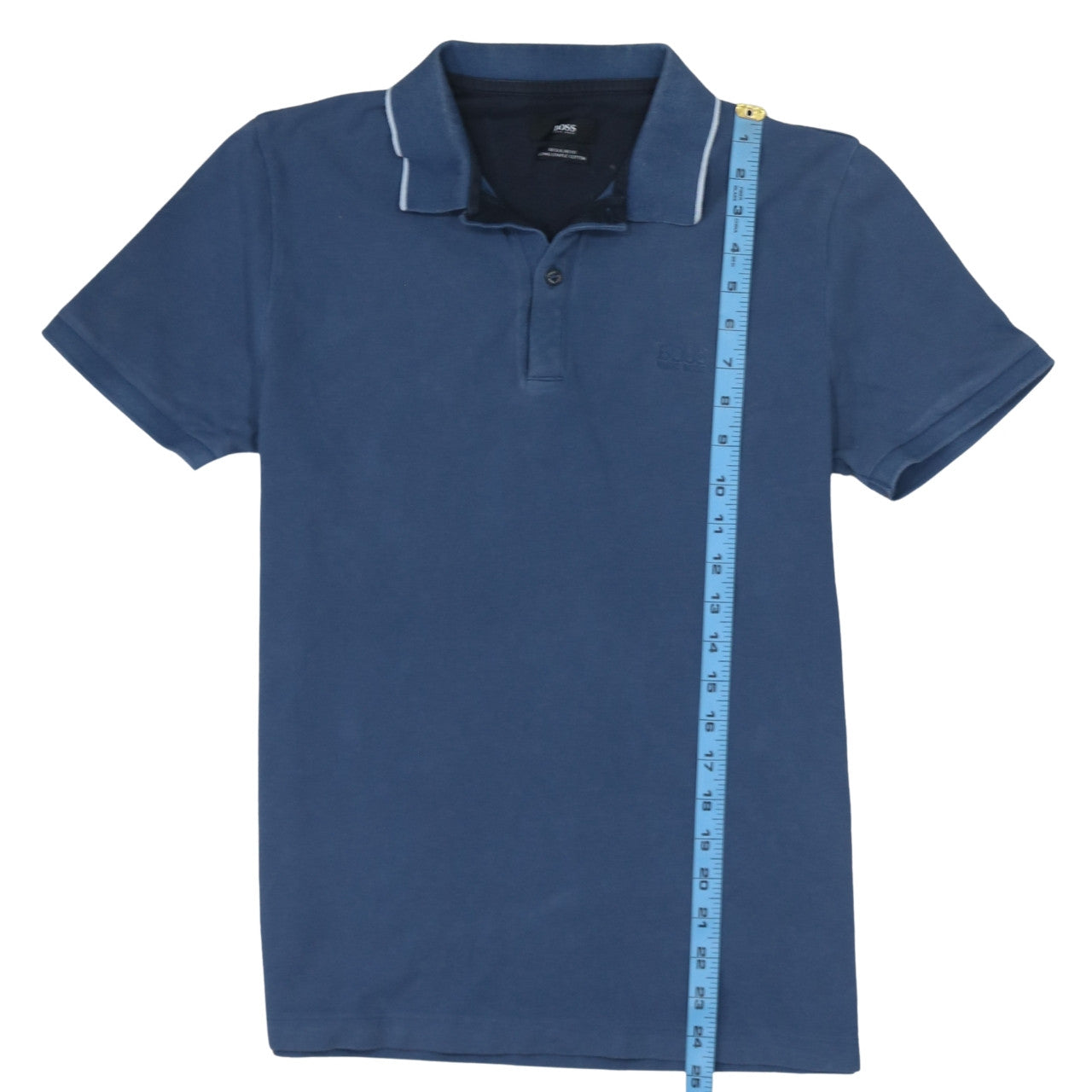 Hugo Boss Men's Blue Regular Fit Cotton Polo Shirt Size S