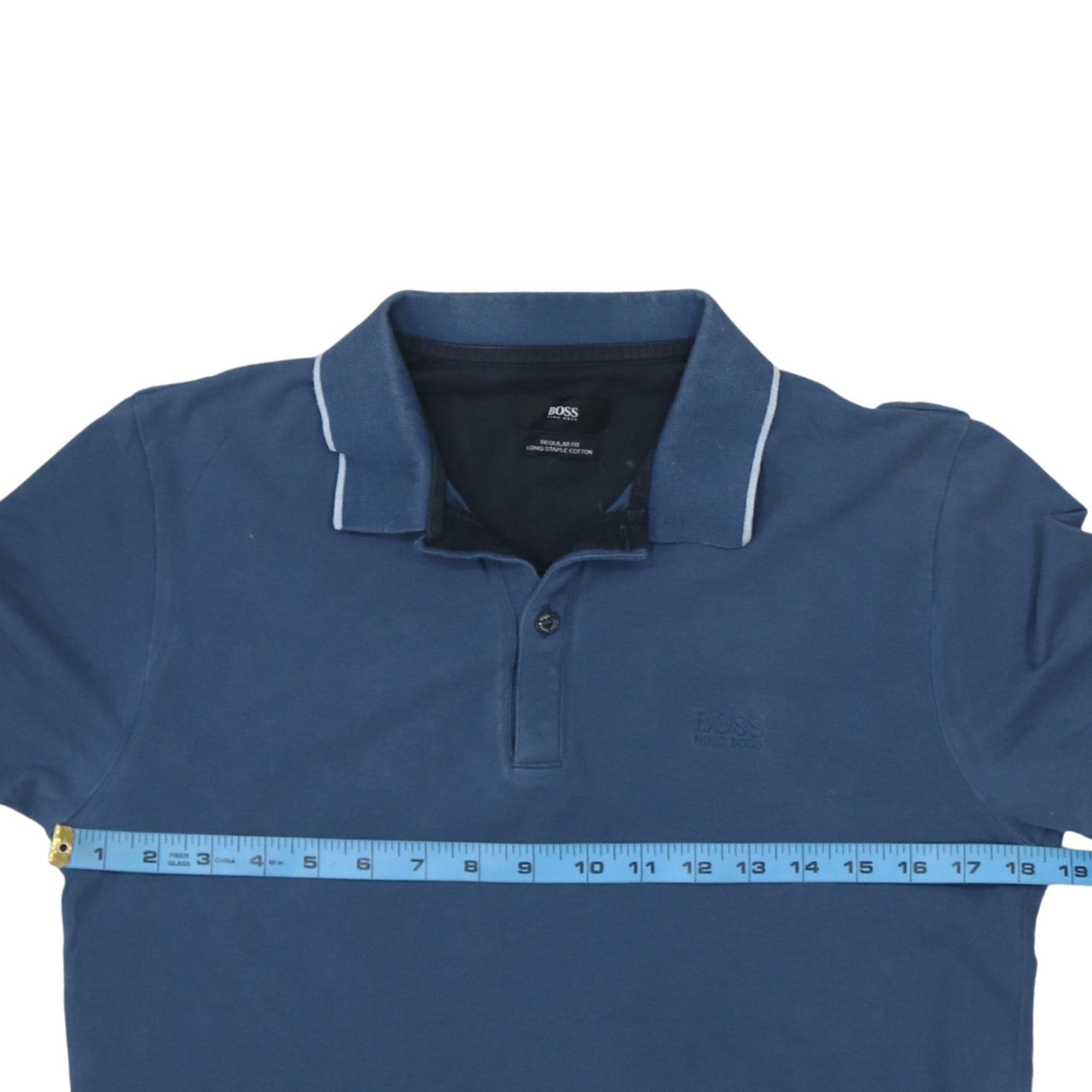 Hugo Boss Men's Blue Regular Fit Cotton Polo Shirt Size S