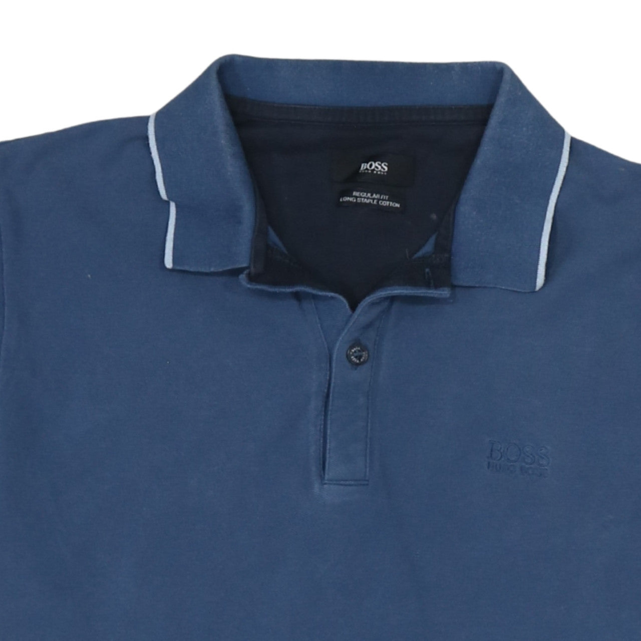 Hugo Boss Men's Blue Regular Fit Cotton Polo Shirt Size S