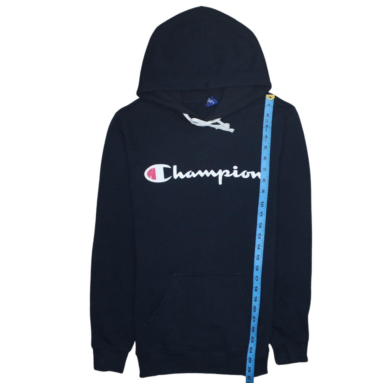 Champion Men’s Black Small Pullover Hoodie with Logo Print