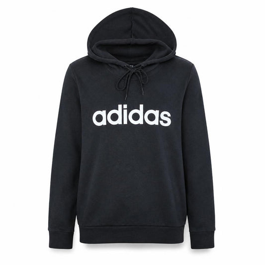 Adidas Womens Black Pullover Hoodie Size M 12-14 Cotton Blend Logo