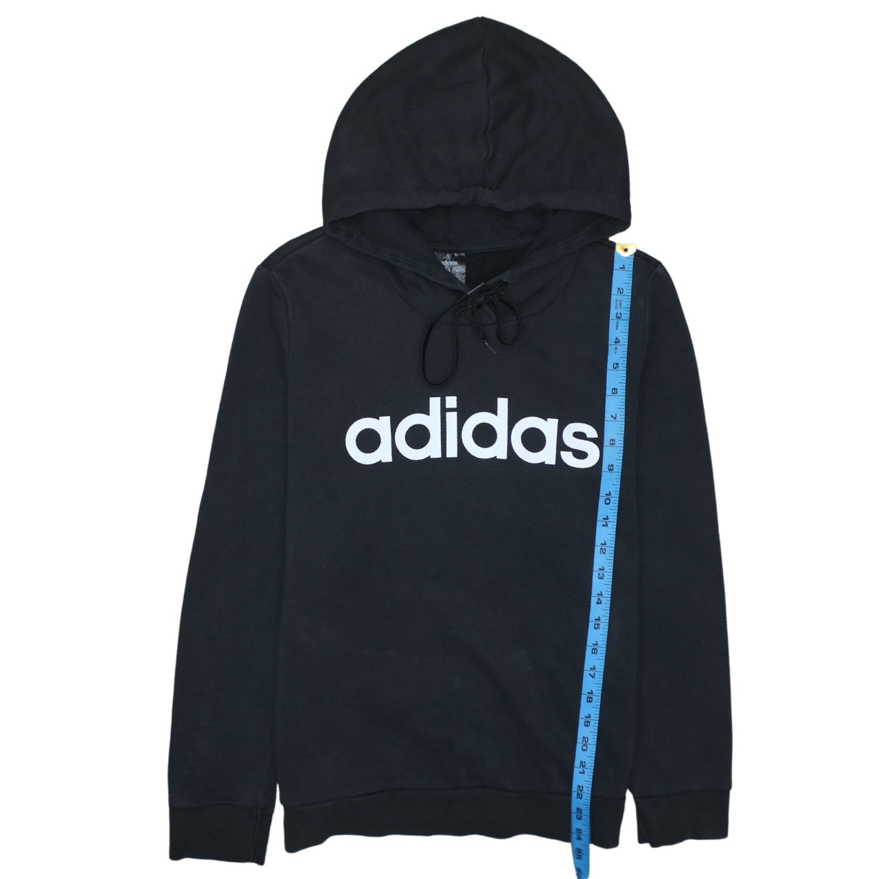 Adidas Womens Black Pullover Hoodie Size M 12-14 Cotton Blend Logo