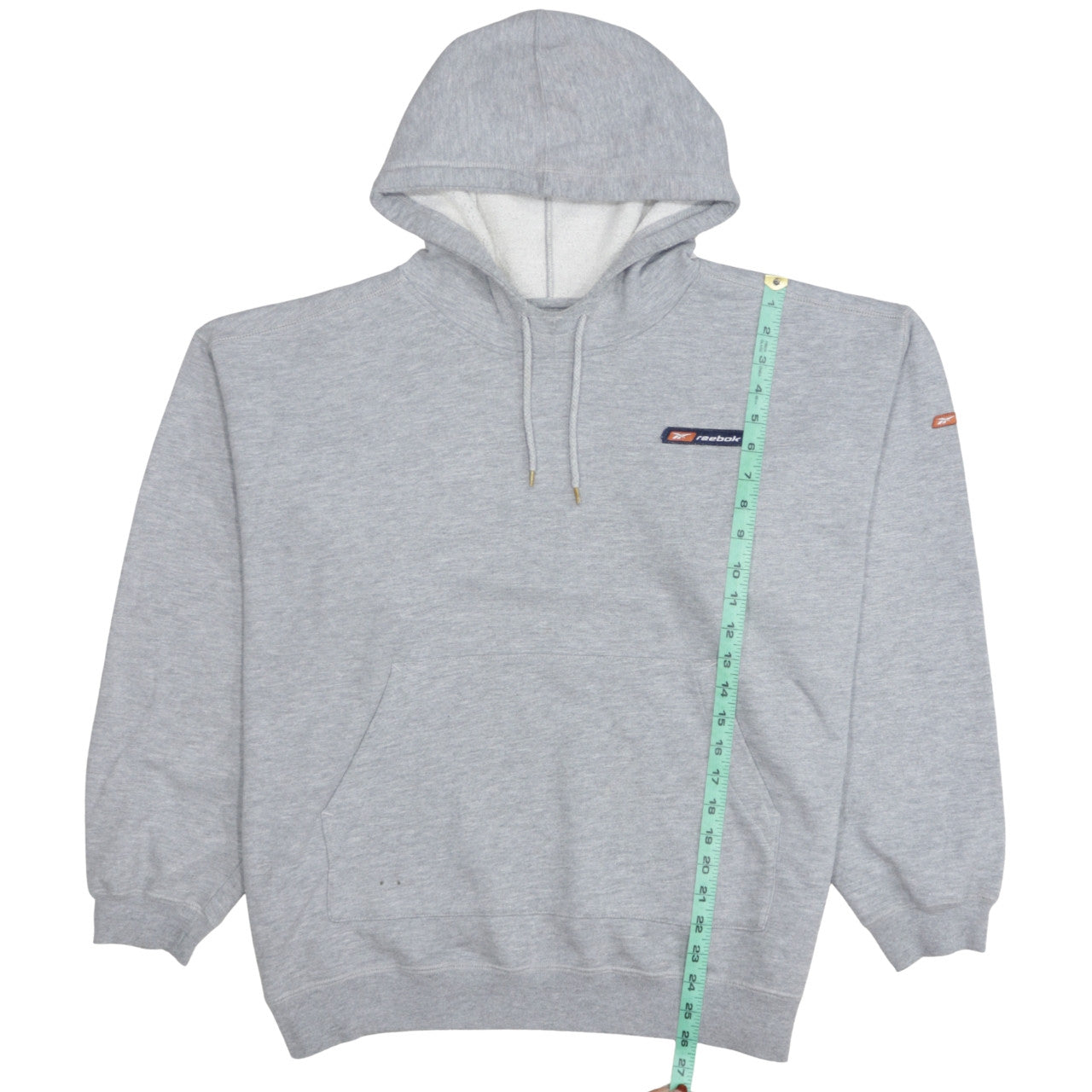 Reebok Men's Grey Pullover Hoodie Size L Logo Sports Fleece
