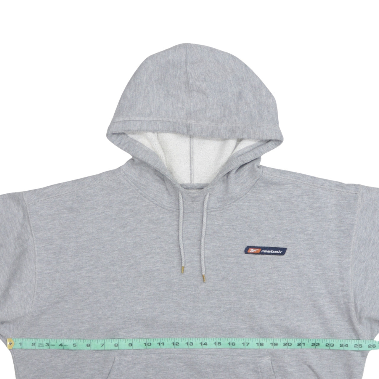 Reebok Men's Grey Pullover Hoodie Size L Logo Sports Fleece
