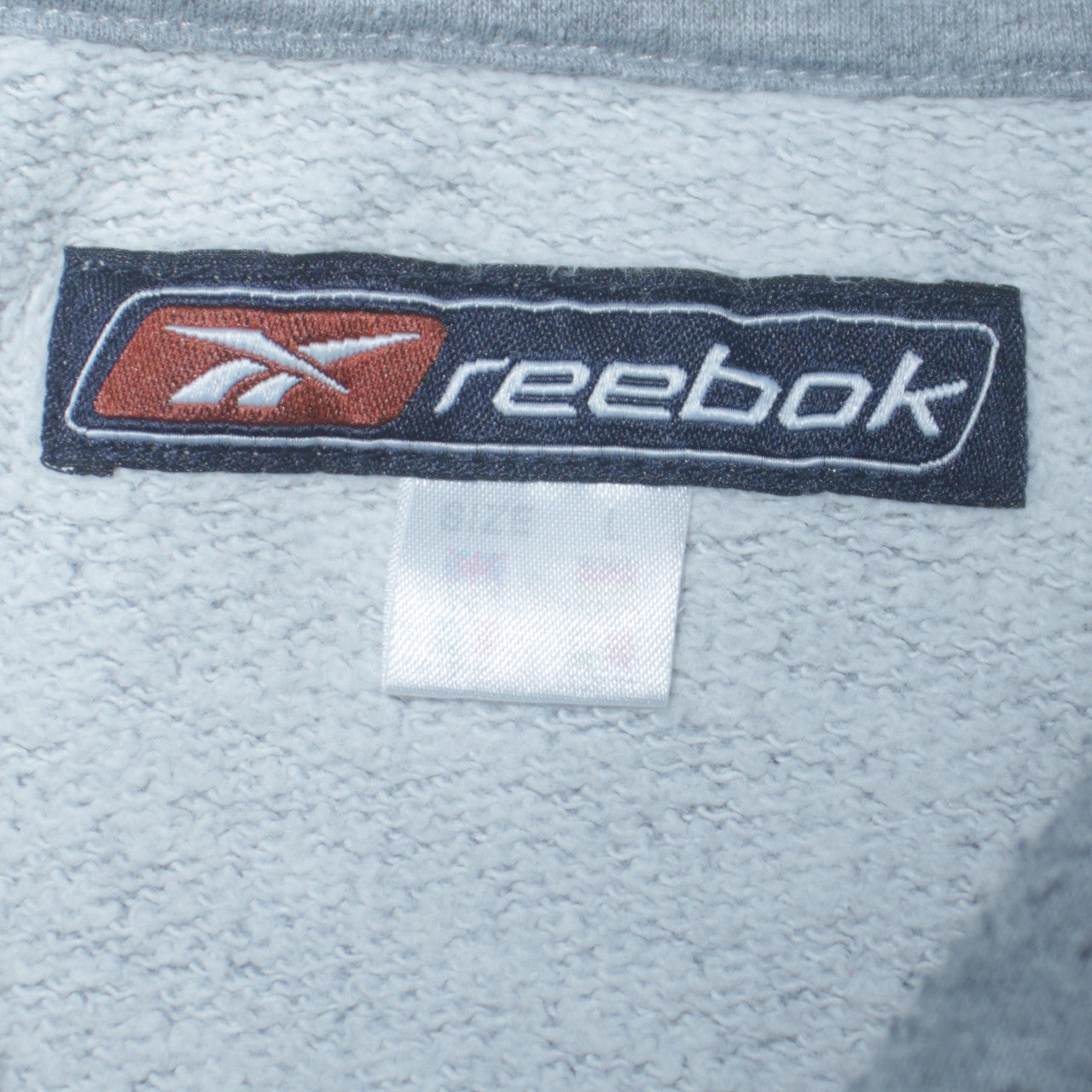 Reebok Men's Grey Pullover Hoodie Size L Logo Sports Fleece