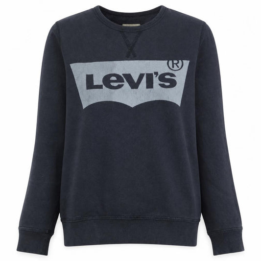 Levi's Women's Black Logo Crew Neck Pullover Sweatshirt Size 14