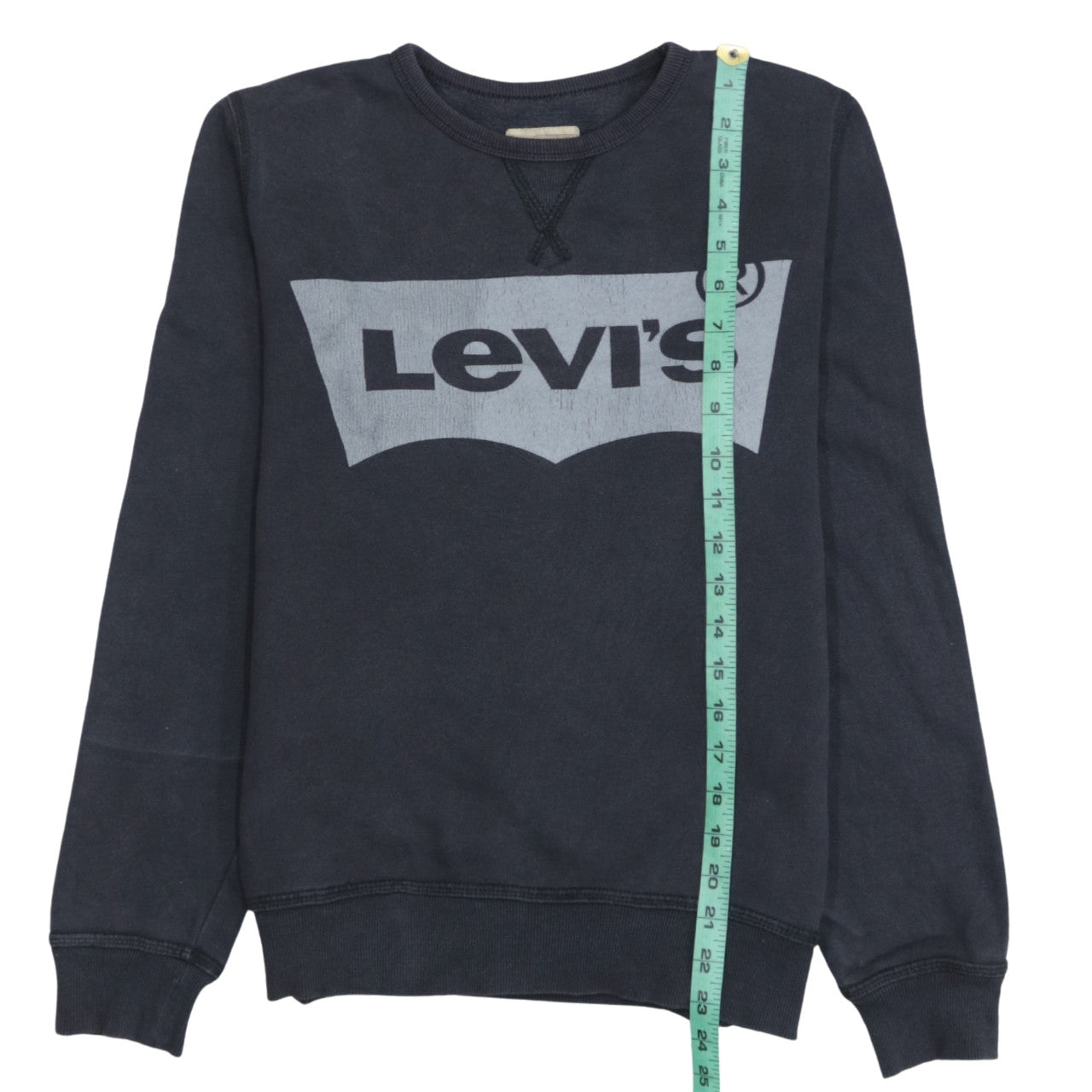 Levi's Women's Black Logo Crew Neck Pullover Sweatshirt Size 14