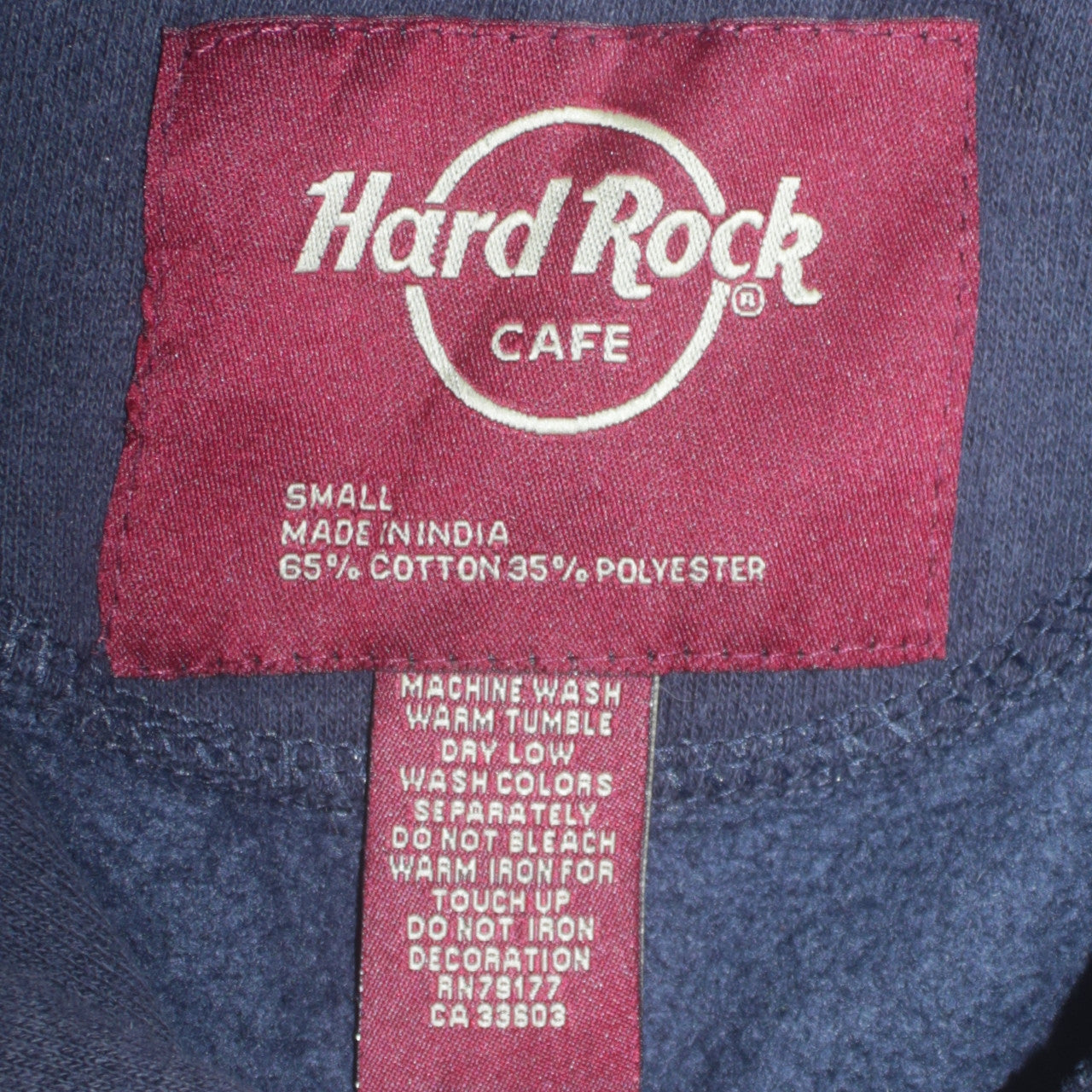 Hard Rock Cafe Barcelona Men Blue Pullover Hoodie Small