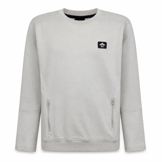 Diesel Men's Beige XL Pullover Logo Sweatshirt with Zip Pockets