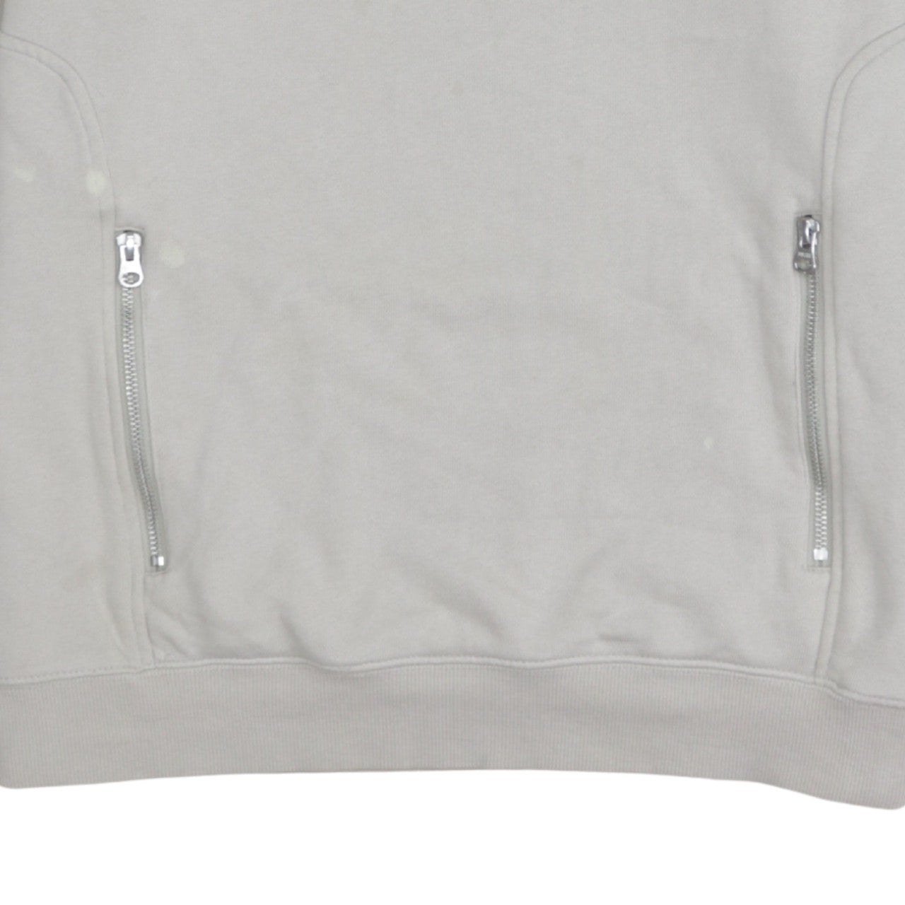 Diesel Men's Beige XL Pullover Logo Sweatshirt with Zip Pockets