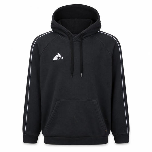 Adidas Men’s Black Pullover Hoodie L Logo Fleece Sportswear
