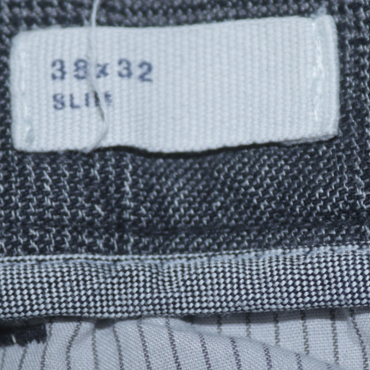 GAP Men's Grey Check Slim Fit Chino Trousers 38x32