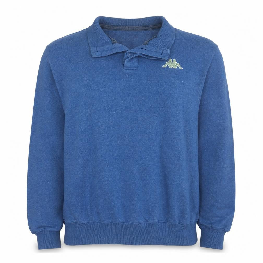 Kappa Men's Blue Collared Henley Sweatshirt Size L