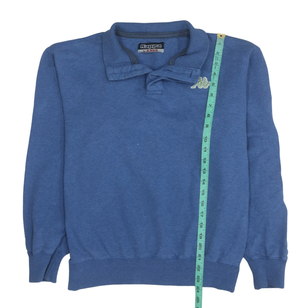 Kappa Men's Blue Collared Henley Sweatshirt Size L