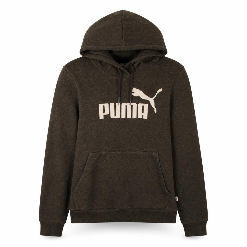 Puma Womens Black Pullover Hoodie Size 12 Hooded Sweatshirt Logo Print
