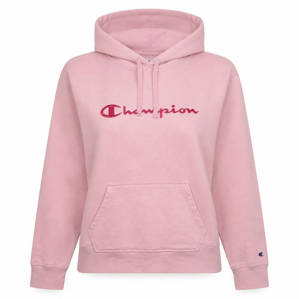 Champion Women's Pink Pullover Hoodie Large Embroidered Logo