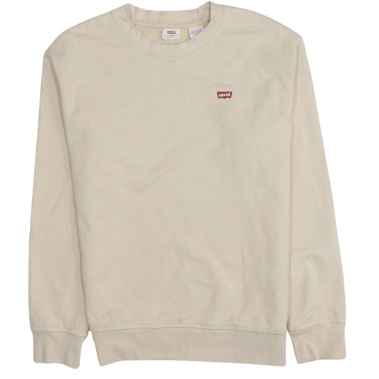 Levi's Women Beige Crew Neck Pullover Sweatshirt XXS
