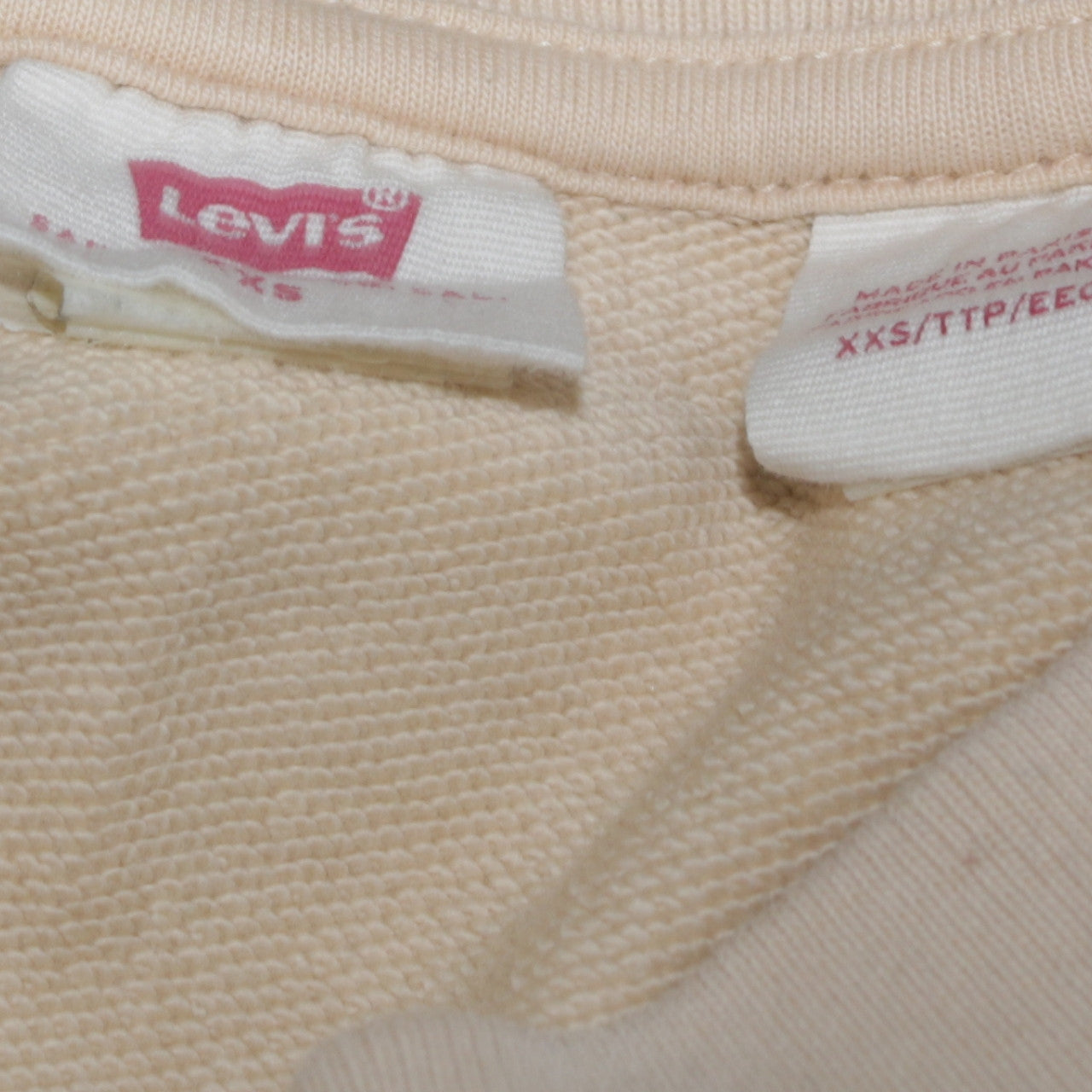 Levi's Women Beige Crew Neck Pullover Sweatshirt XXS
