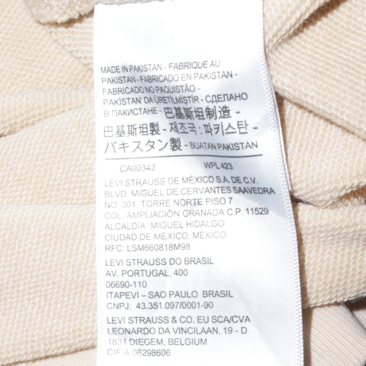 Levi's Women Beige Crew Neck Pullover Sweatshirt XXS