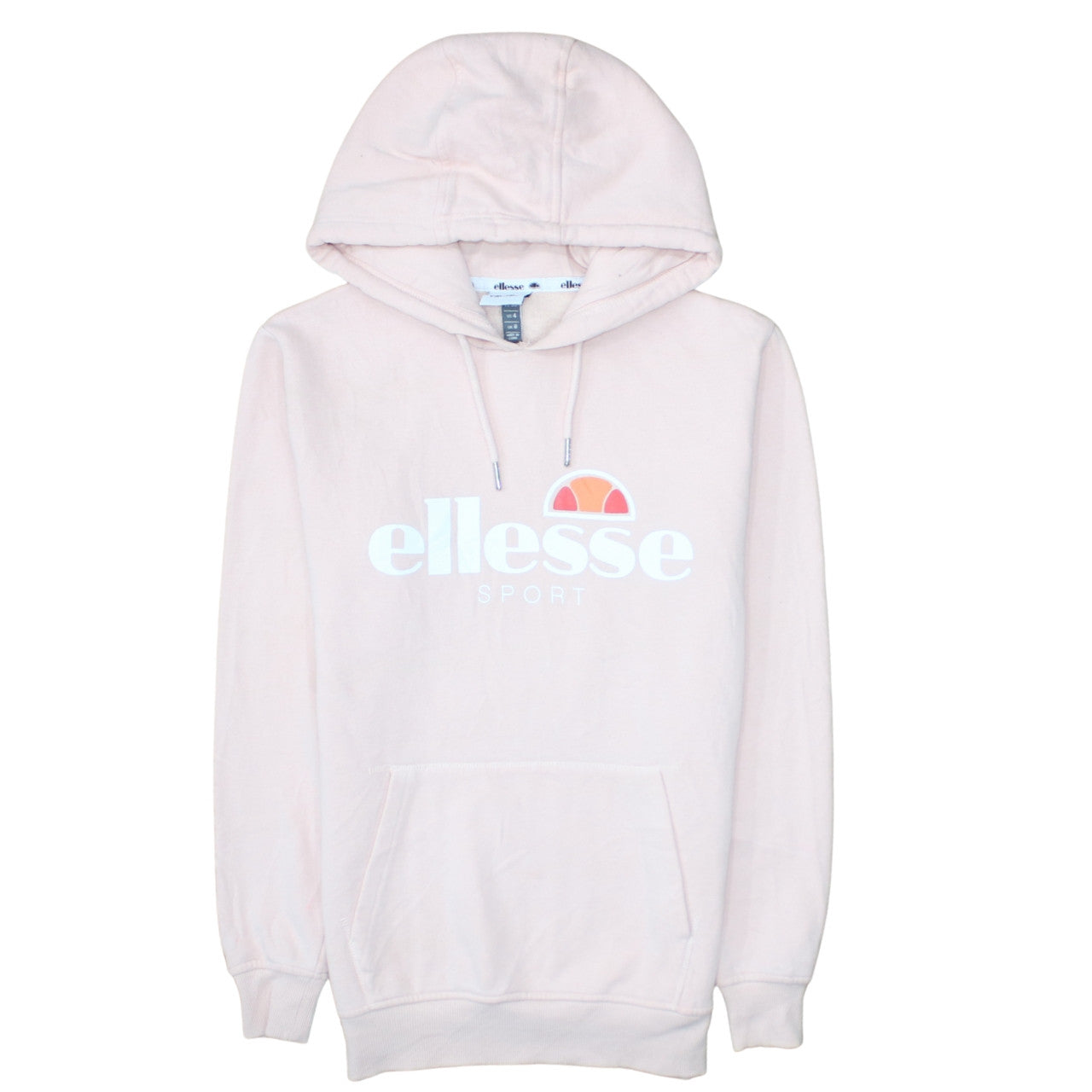 Ellesse Women's Pink Pullover Hoodie UK 8 Cotton Blend Logo Sportwear