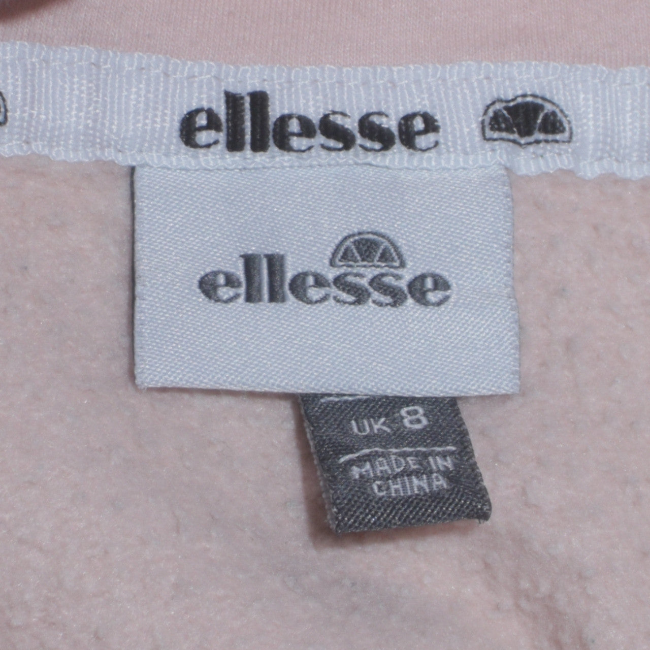 Ellesse Women's Pink Pullover Hoodie UK 8 Cotton Blend Logo Sportwear