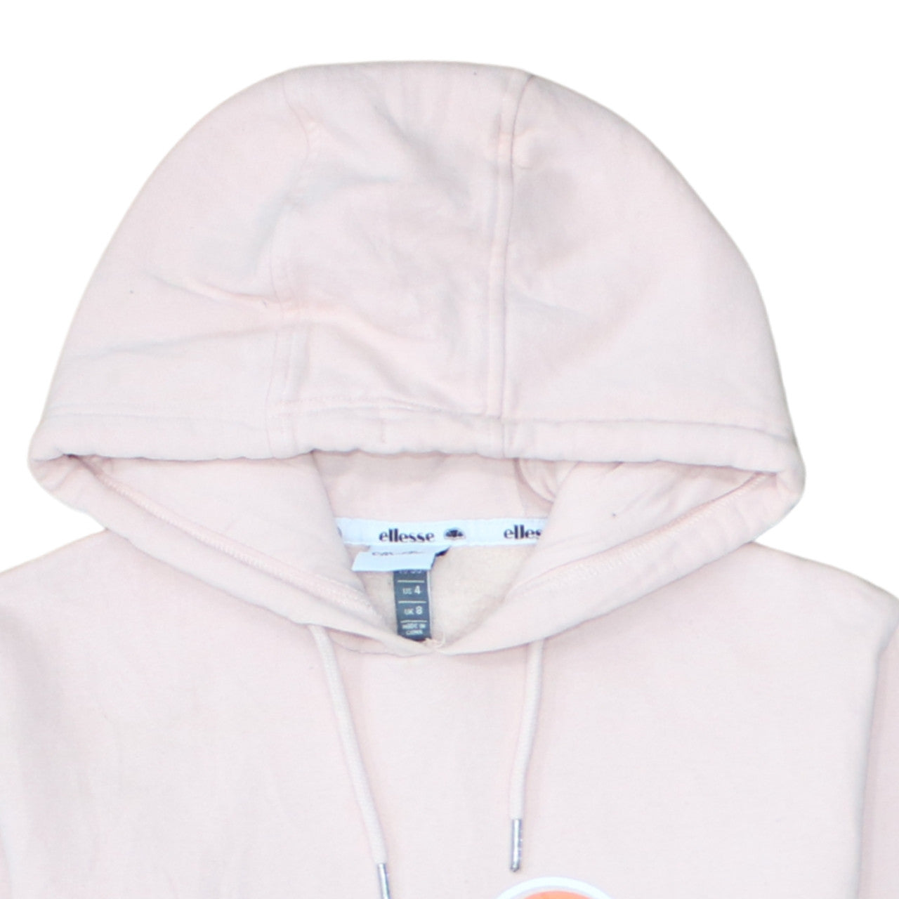 Ellesse Women's Pink Pullover Hoodie UK 8 Cotton Blend Logo Sportwear