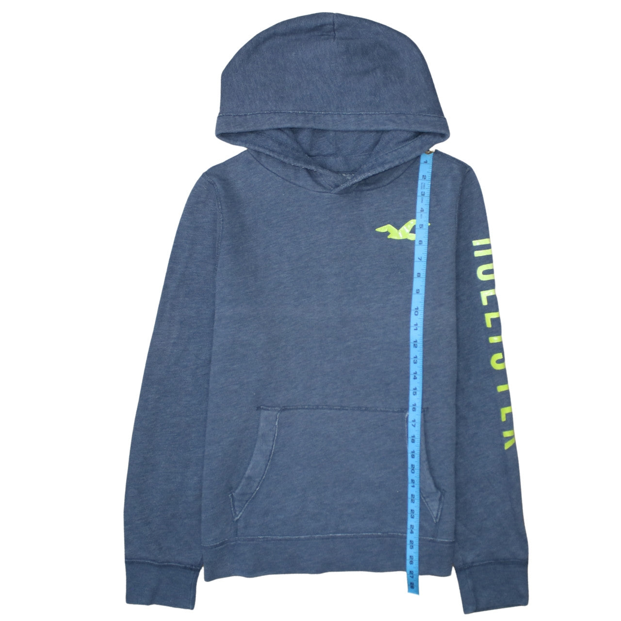 Hollister Mens Blue Pullover Hoodie XL Logo Print Casual Sweatshirt