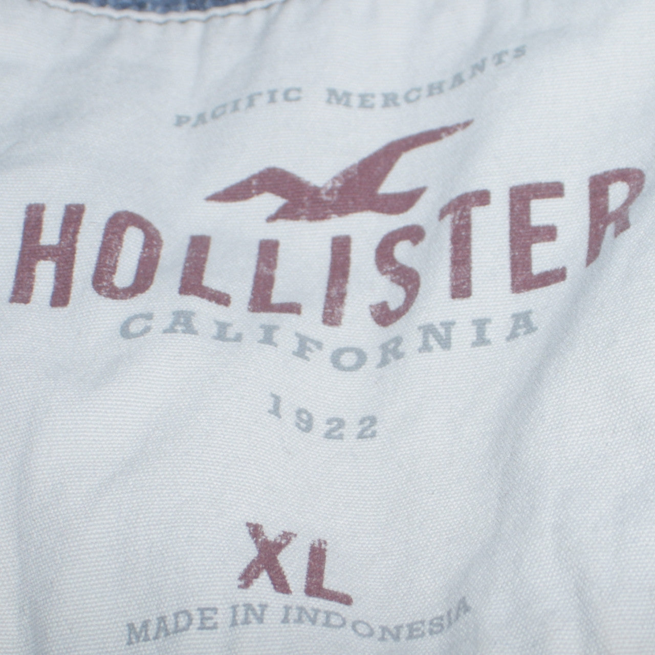 Hollister Mens Blue Pullover Hoodie XL Logo Print Casual Sweatshirt