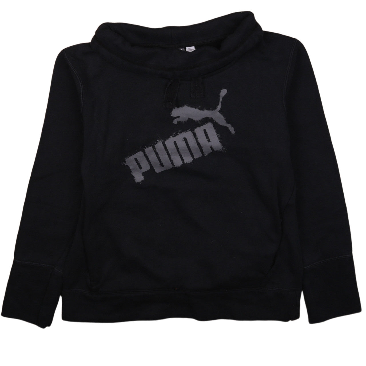 Puma Womens Black Size 8 Pullover Hoodie Sweatshirt