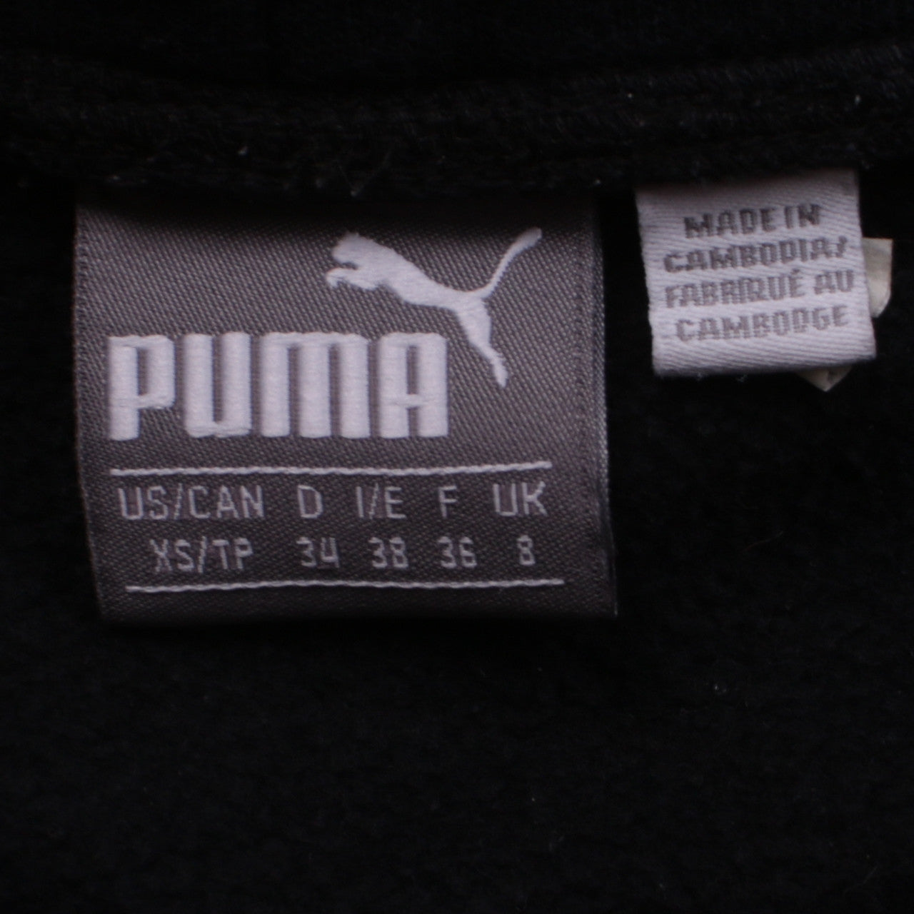 Puma Womens Black Size 8 Pullover Hoodie Sweatshirt