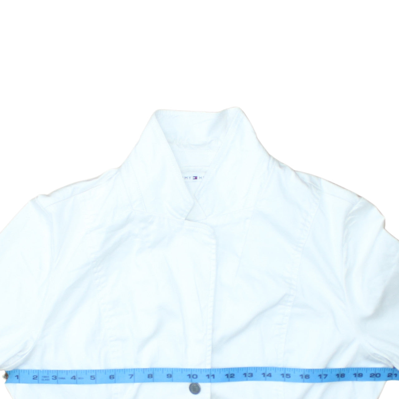 Tommy Hilfiger Women White Cotton Blend Blazer Jacket M