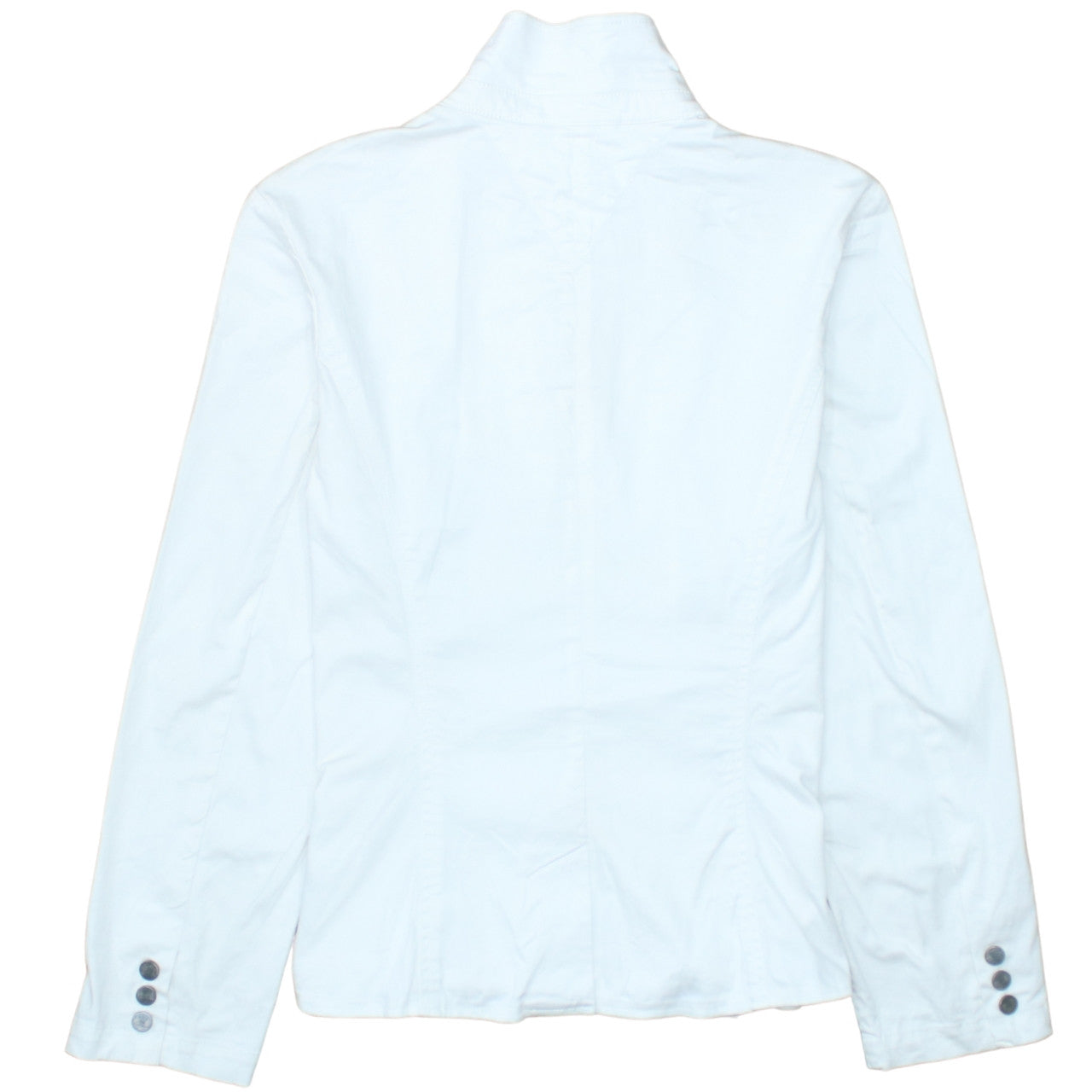 Tommy Hilfiger Women White Cotton Blend Blazer Jacket M