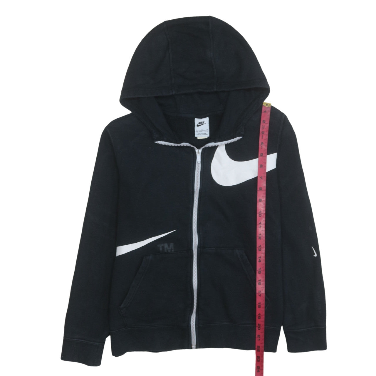 Nike Boys Black Full Zip Hoodie XL 158-170cm Hooded Sweatshirt