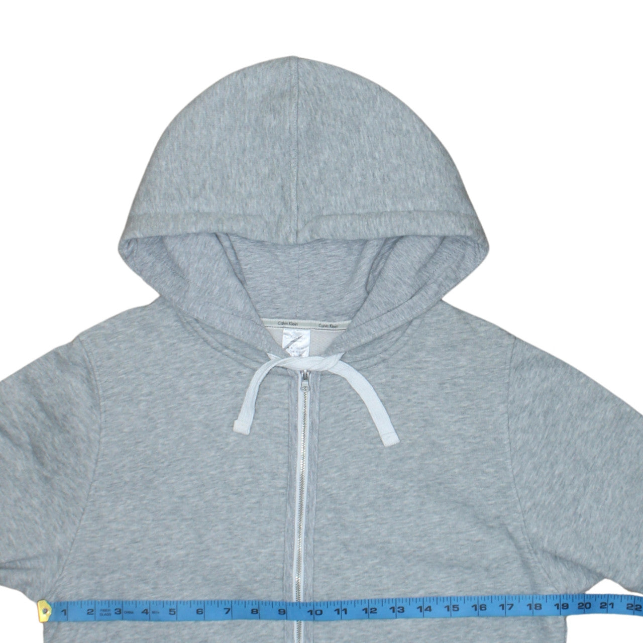 Calvin Klein Women’s Grey Full Zip Hoodie L Soft Cotton Blend