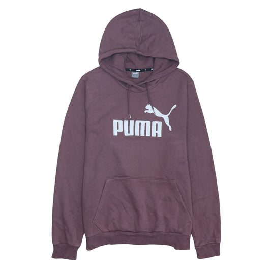 Puma Womens Brown Pullover Hoodie XL Logo Print Casual Sweatshirt