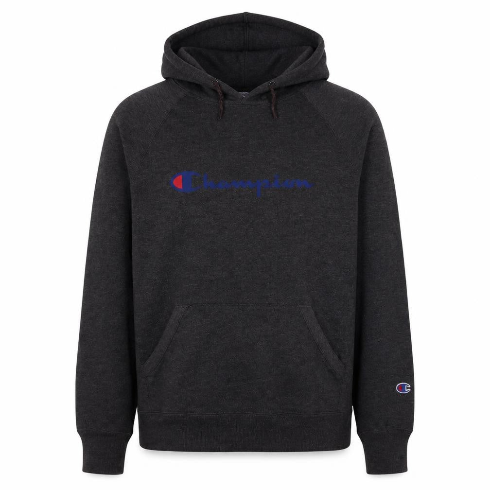 Champion Men's Grey Pullover Hoodie M Logo Athletic Sweatshirt