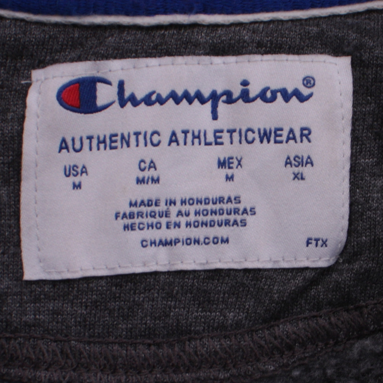 Champion Men's Grey Pullover Hoodie M Logo Athletic Sweatshirt