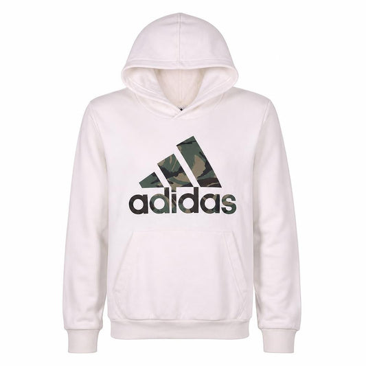 Adidas Men's White XS Pullover Hoodie with Logo Graphic