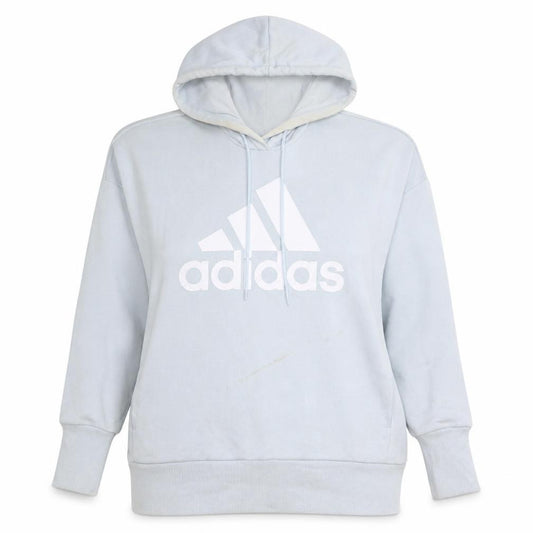 Adidas Womens Light Blue Pullover Hoodie Size L Logo Sportswear