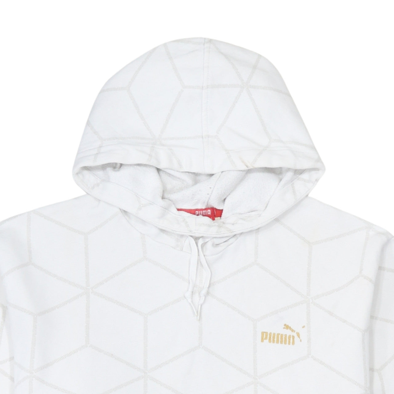 Puma Men's White Geometric Pullover Hoodie Size L