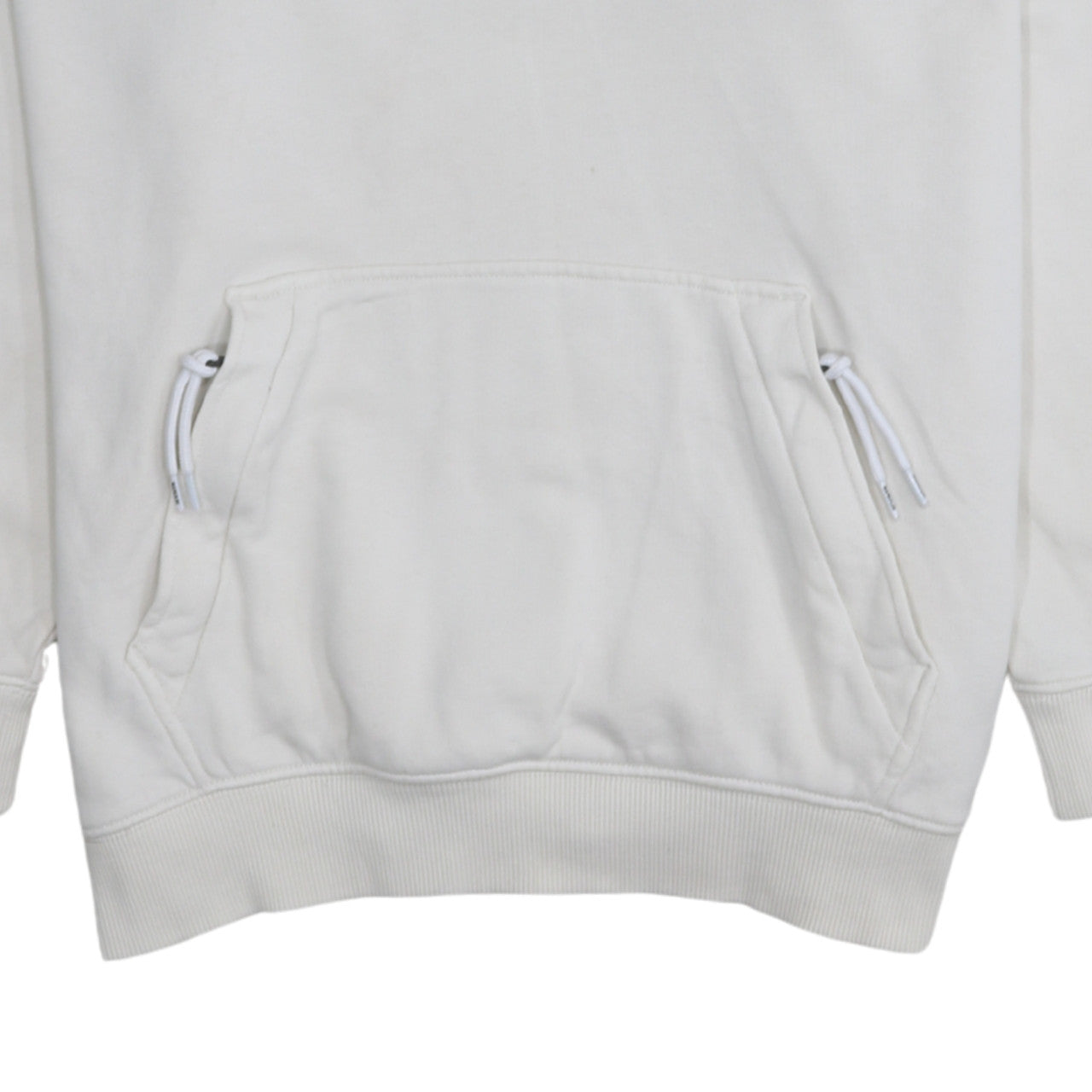Napapijri Men's White Pullover Hoodie Medium Graphic Logo Cotton