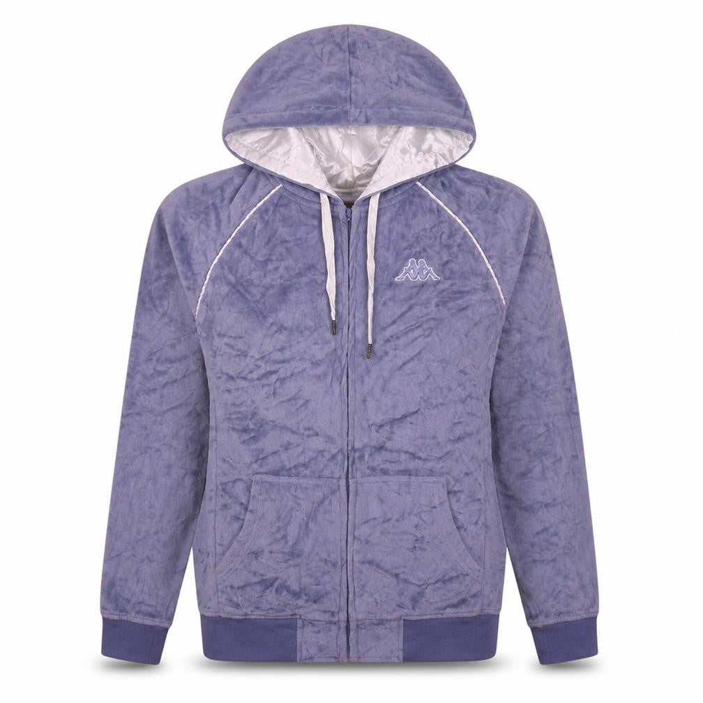 Kappa Girls Blue Full Zip Velour Hoodie XL Sequin Logo Hooded Top