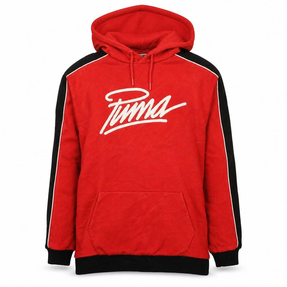 Puma Women's Red Black Logo Pullover Hoodie Size 8 UK