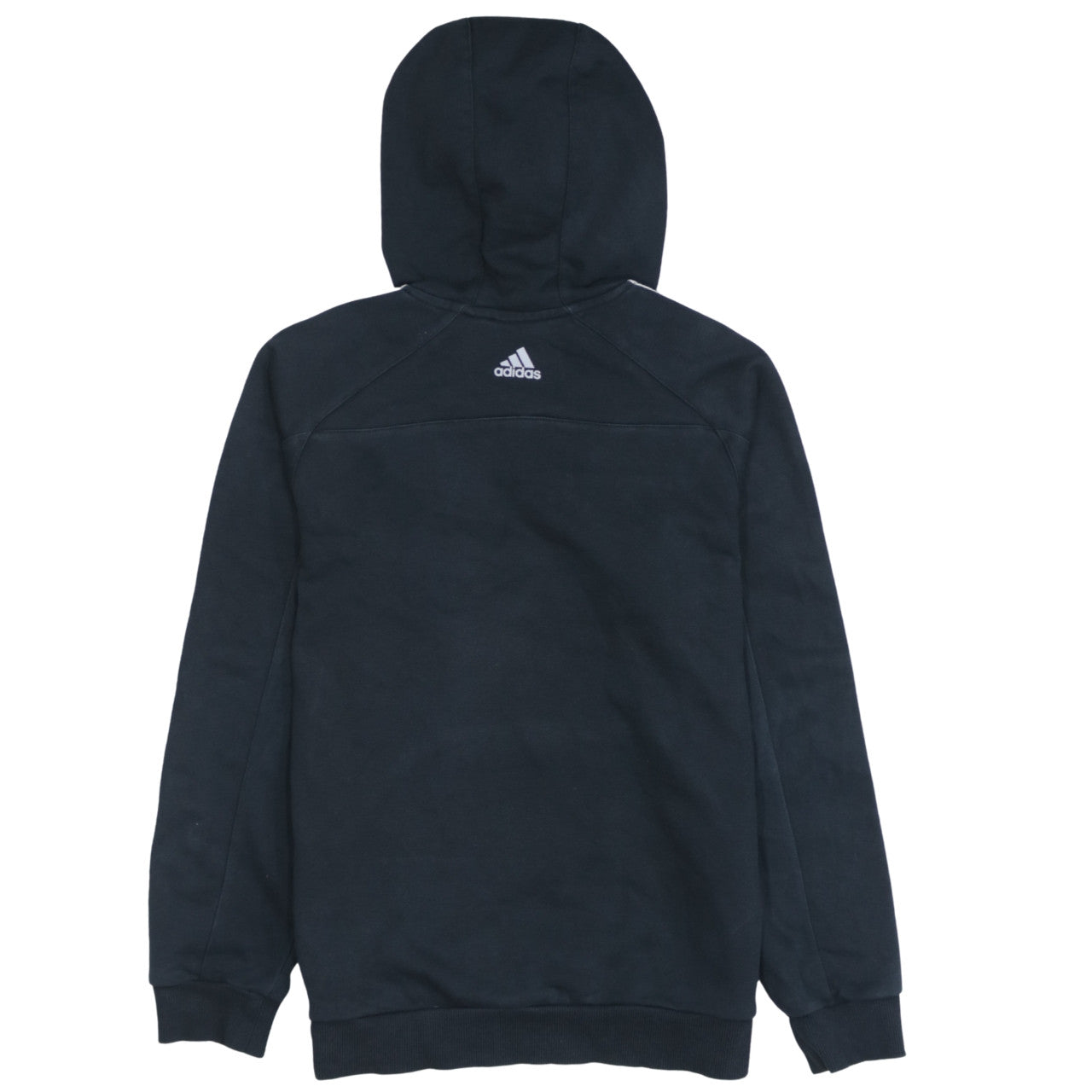 Adidas Boys Black Pullover Hoodie Size 11-12 Years Logo Striped Design